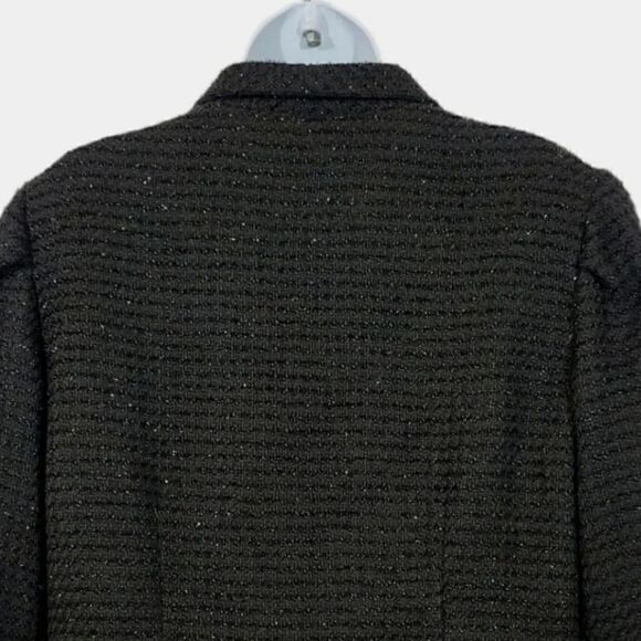 Kinder Aggugini Retro Iridescent Tweed Button Down Black Blazer Jacket Size L - Picture 4 of 10